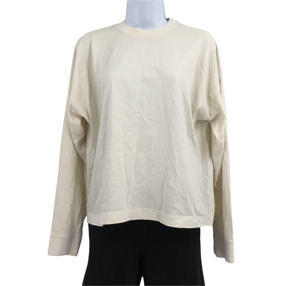 RicherPoorer Relaxed Long Sleeve Pullover Sweatshirt XS Crew Neck Cream NWT - Picture 4 of 10